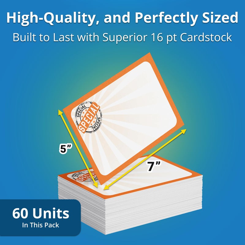 Retail Genius 5x7 in-Store Signage, 60 Pack. Thick, Durable and Easy to Write On Signs for Business, Fundraiser, Store & Flea Market - Image 4